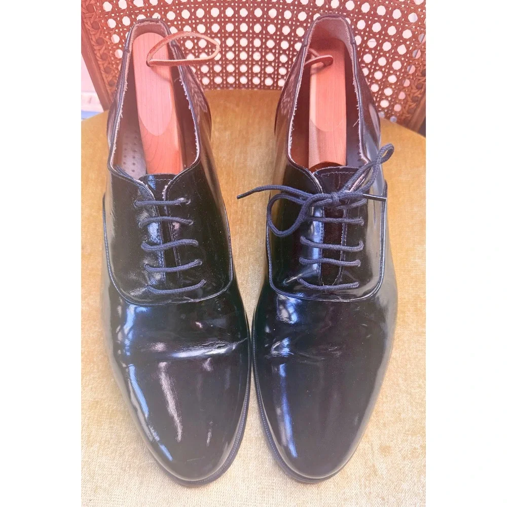 Giorgio Brutini Black Patent Leather Tuxedo Oxford Dress Shoes Men's 13D